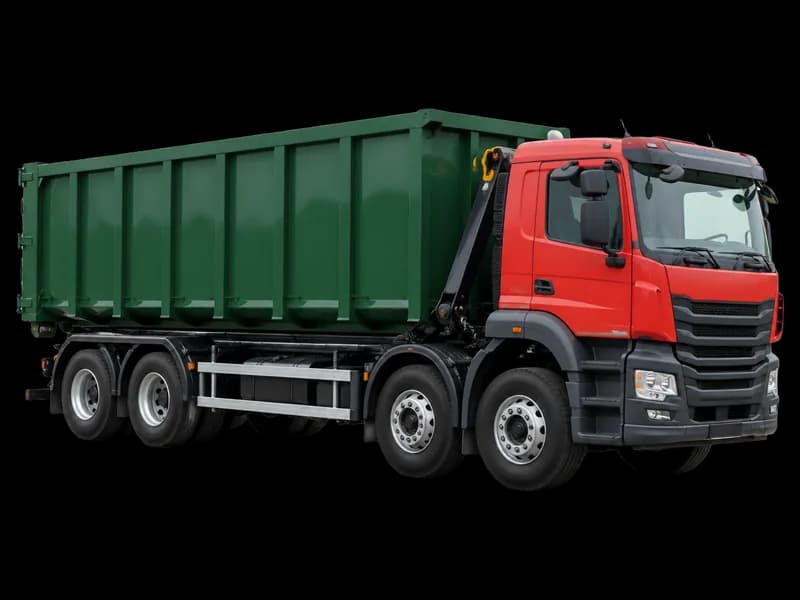 Hooklift lorry carrying a RoRo container