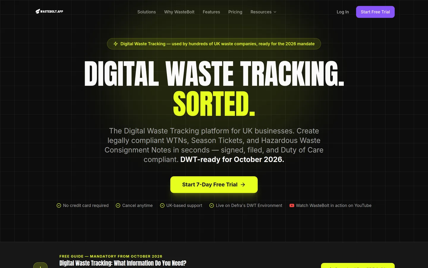 The WasteBolt home page