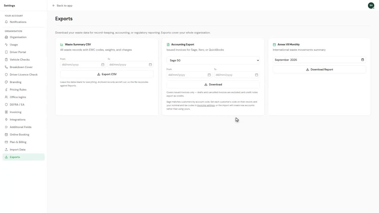 A still from the sage, xero and quickbooks export video