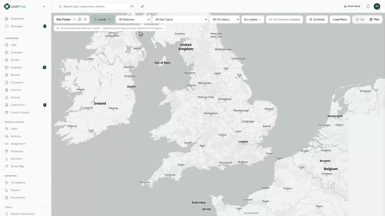 A still from the receiving site and carrier finder video