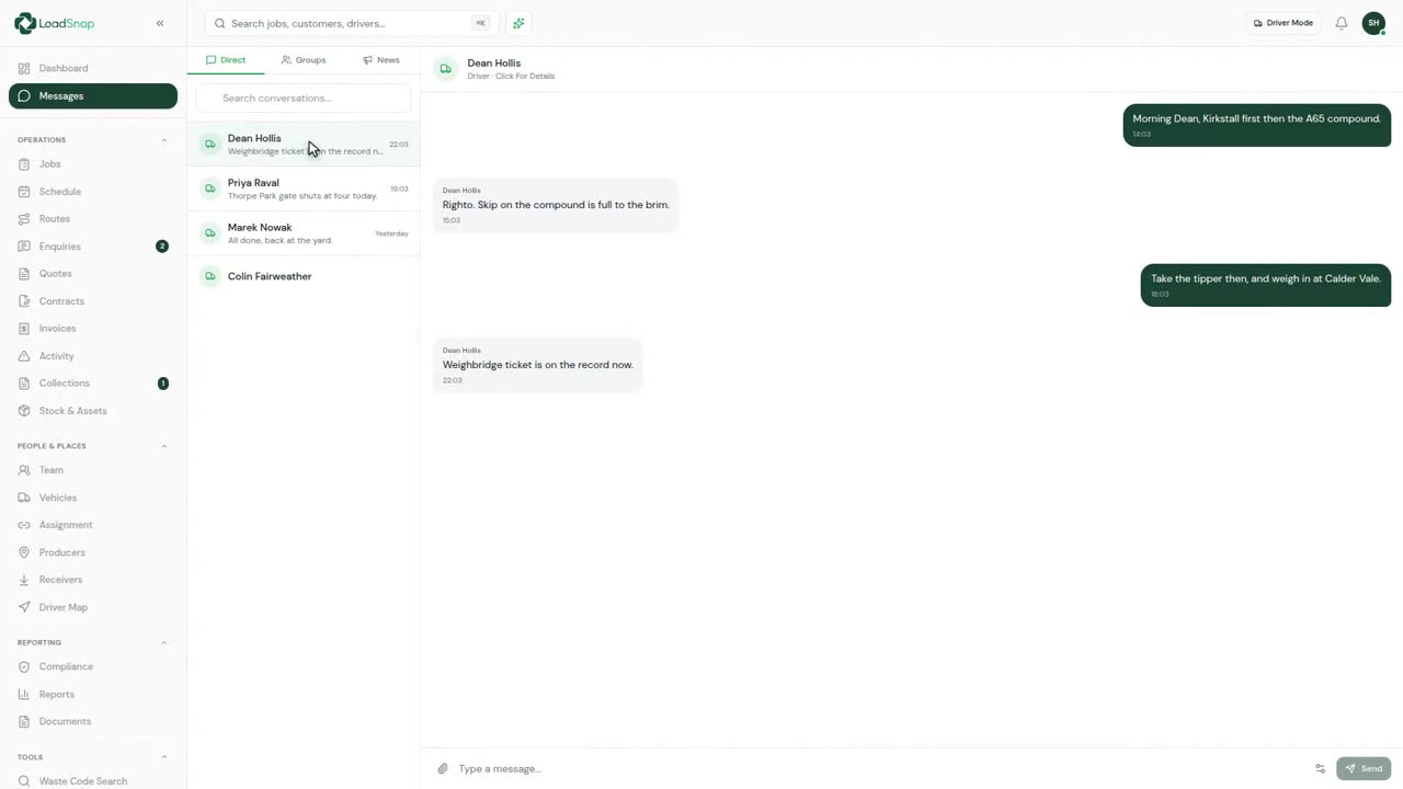 A still from the team chat video